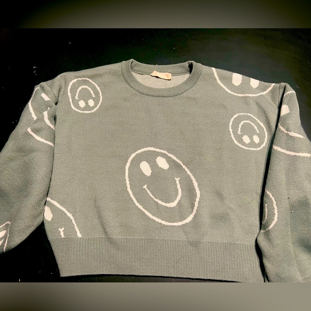 Altar'd State Smiley Sweater - Sage Green, size Small